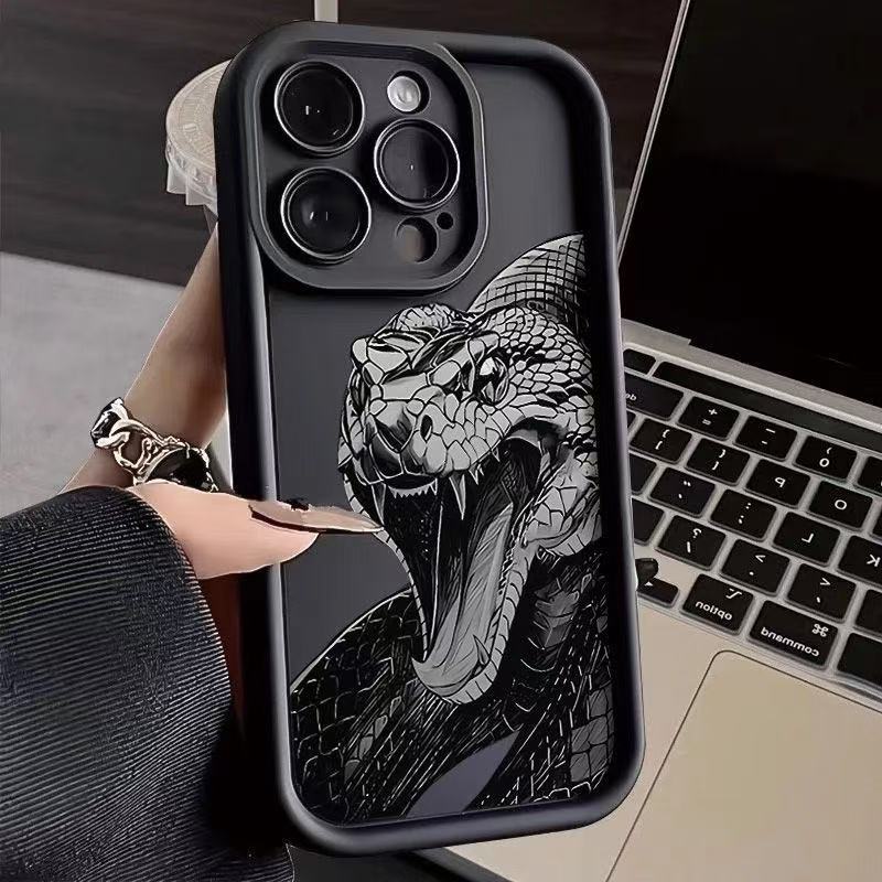 Personalidad nueva pitón para iPhone 16pro funda para teléfono móvil Apple 15 anti-caída 14 Europa y América 13promax/12