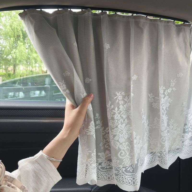 Car window blackout track-mounted sunshade curtain for babies and infants, heat-insulating and UV-protective