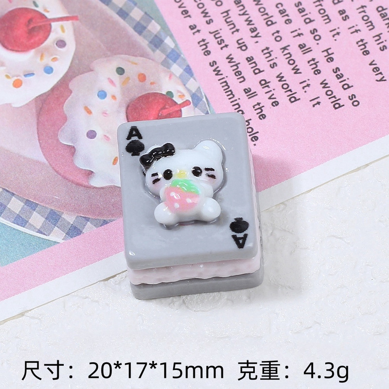 可爱小猫扑克夹心饼干手工diy奶油胶树脂配饰小配件饰品材料批发|undefined