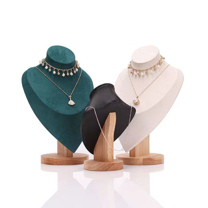 Modelo de cabeza de madera sólida en forma de corazón modelo de cuello retrato joyería de cuello accesorios de fotografía brazalete de exhibición