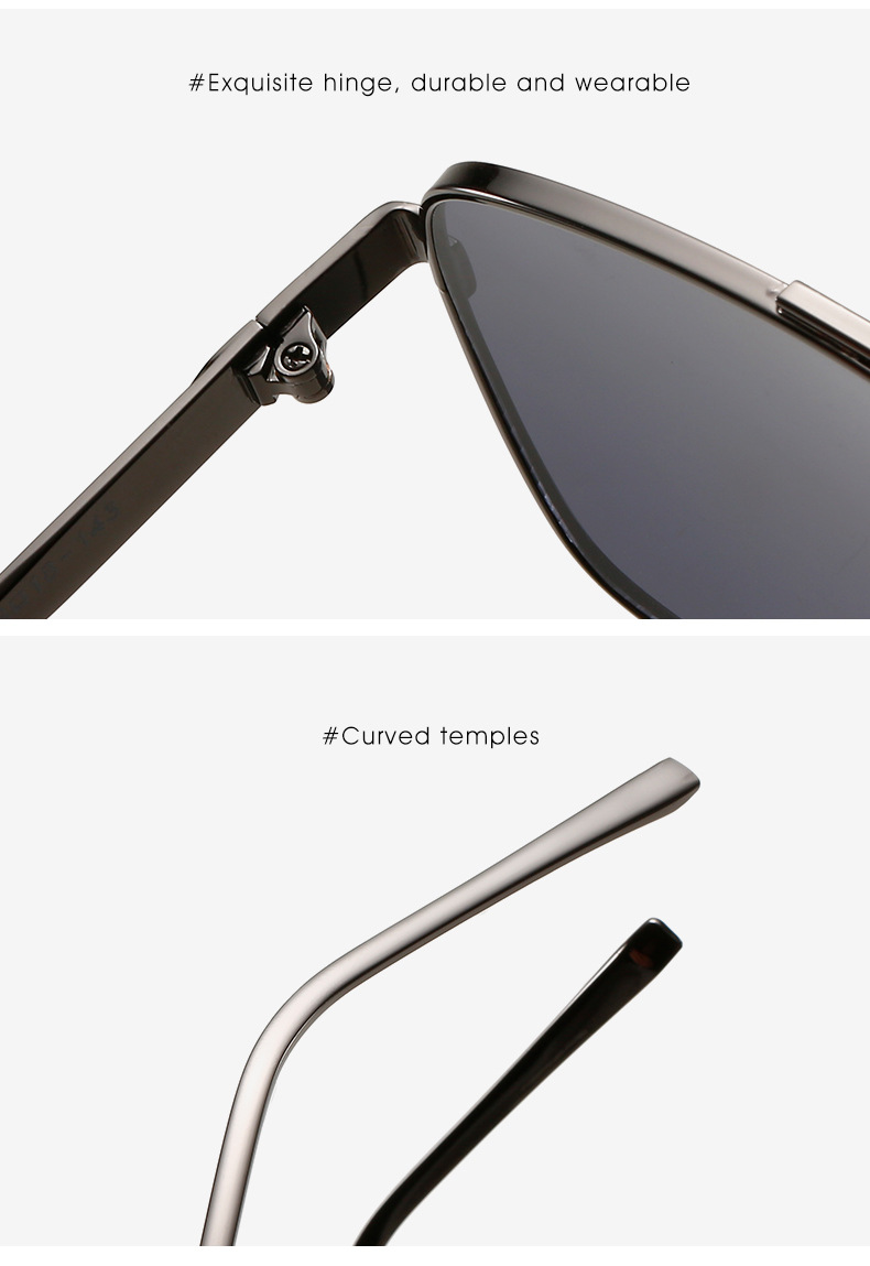 Gradient Sunset Neon Square Frame Double Beam Metal Large Frame Sunglasses Sunglasses Wholesale for Men and Women_voghion.com