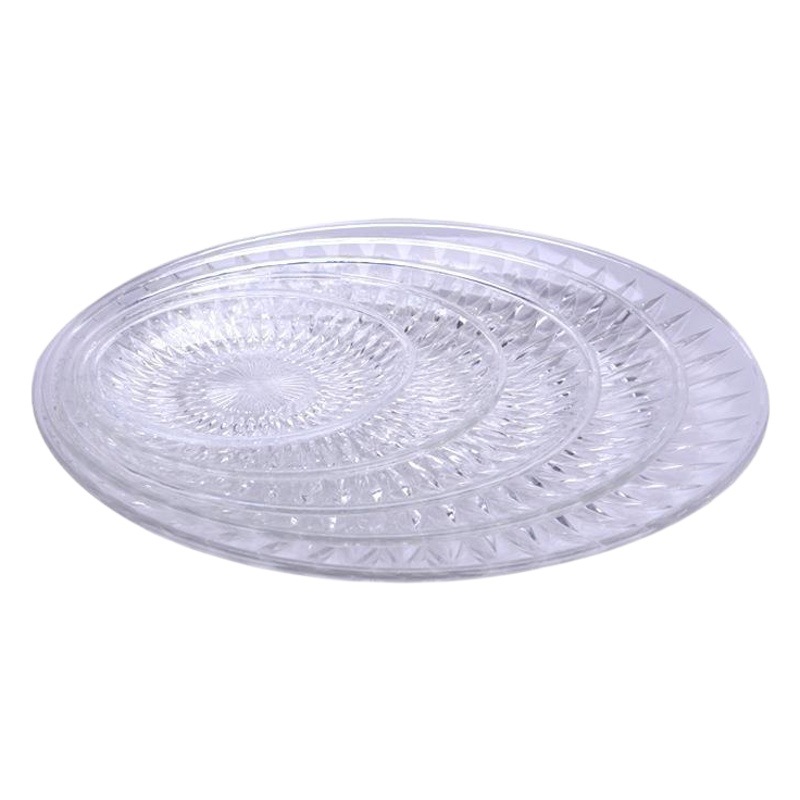 Acrílico plato de fruta bar KTV plato de fruta grande redondo transparente merienda melón semillas plato creativo patrón de plástico plato de fruta