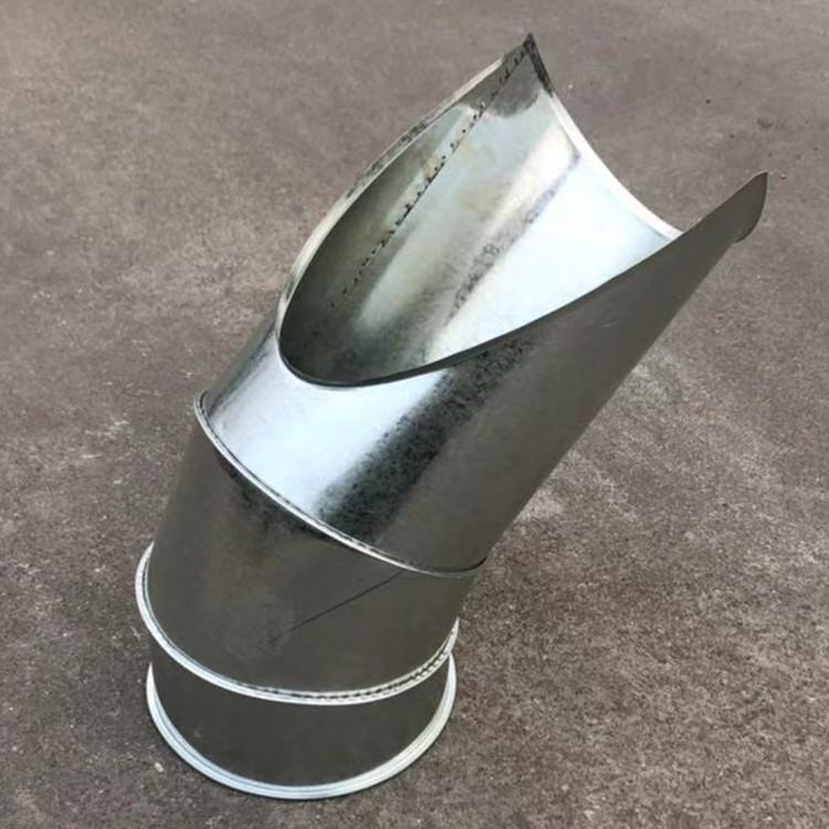 不锈钢排气45度分叉口 工业送排风通风螺旋风管圆法兰马鞍接口