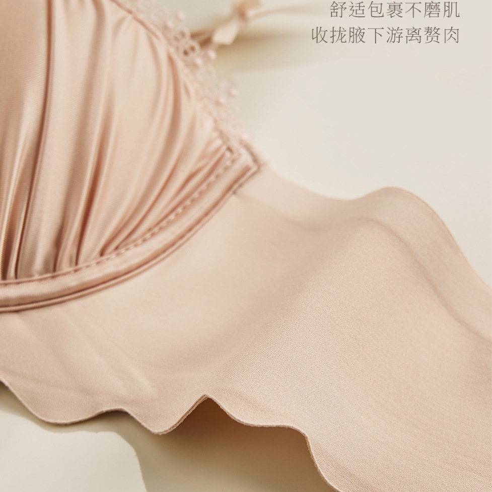 Nuevos productos para niñas, satén nacarado, traje de estilo explosivo en vivo, ropa interior de mujer, sujetador de pecho cómodo y sin costuras