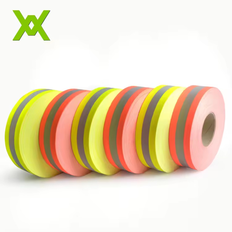 荧光黄荧光橘阻燃反光条反光布全棉阻燃警示带阻燃热贴工业水洗反