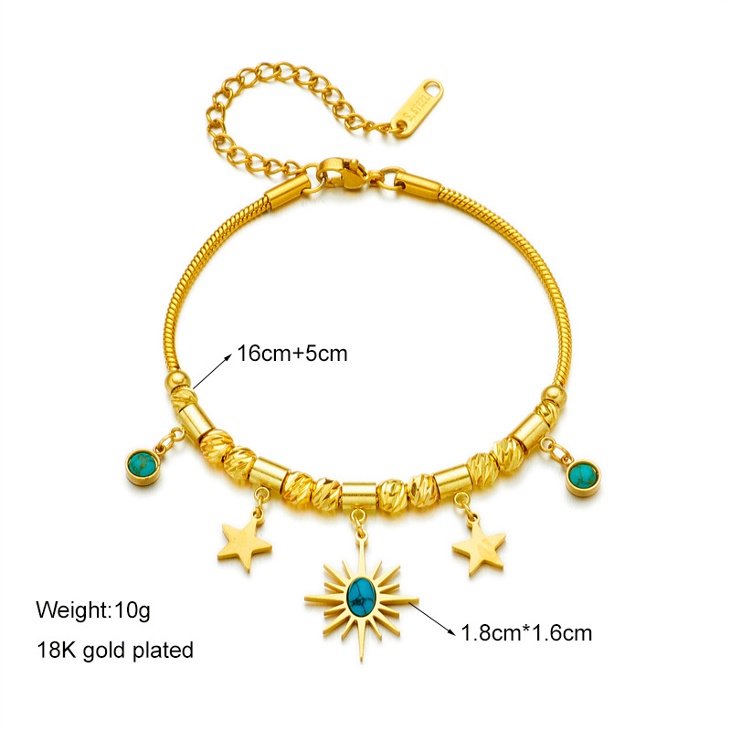 Titanium Steel Material Sweet Sun Star Titanium Steel Bracelets In Bulk