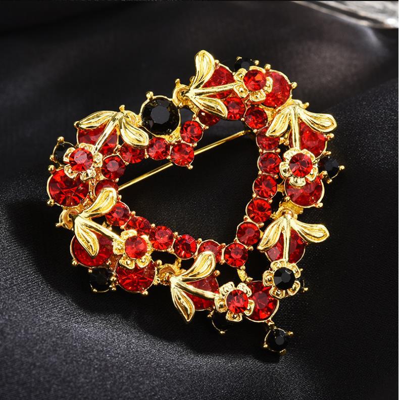 Elegant Pin Mouth Lips Flower Alloy Zircon Women's Silk Scarf Scarf Ring Corsage display picture 18