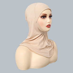 Cross-border Hot Sale Modal Arab Women's Base Cap High Elastic Serized Cotton Scarf One-piece Cap