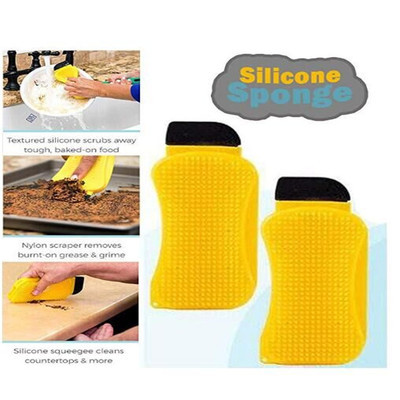 Silicone Sponge 3 In 1 Kitchen Cleaning Brush Silicone Cleaning Brush Multifunctional Kitchen Silicone Dishwashing Brush