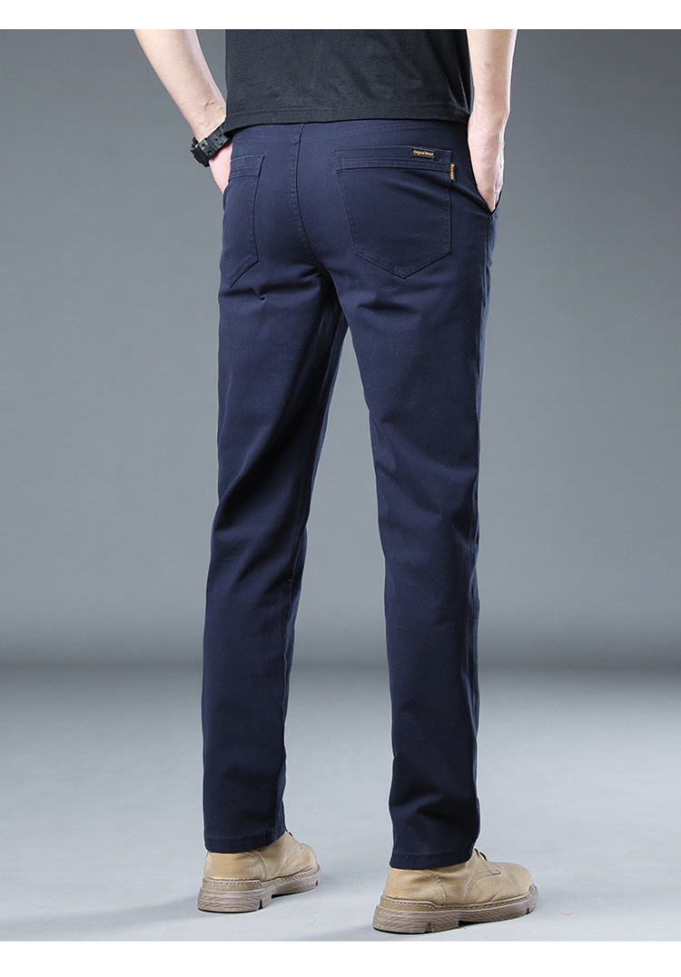 A-class pure cotton brand casual men, slim fit straight leg high-end men's pants, breathable versatile pants for spring_voghion.com