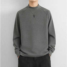 MQ73加绒德绒卫衣纸样打底衫男装插肩长袖男半高领裁剪图