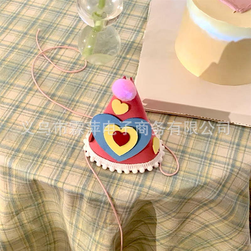 Cross-border ins South Korea happy birthday launch love small hat cute girl funny party hat props headdress