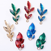 滴油三色树枝叶合金配件现货批发韩版diy手作新娘发饰发冠材料