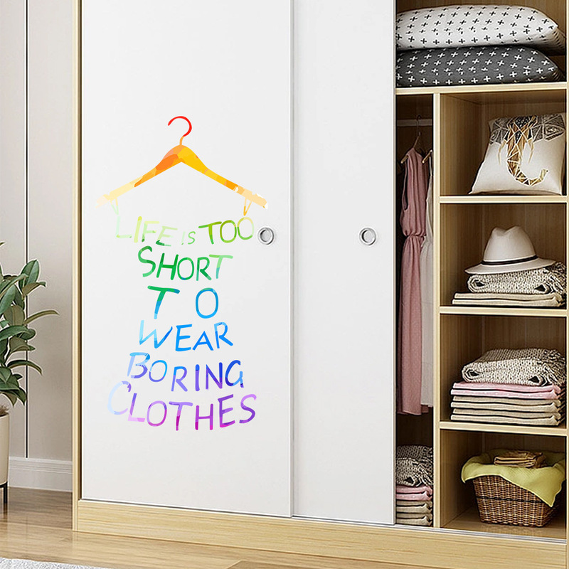 Life Color Creative Hanger Modeling Frosted Sticker N1232 Cross Border Bedroom Cabinet Decorative Wall Sticker