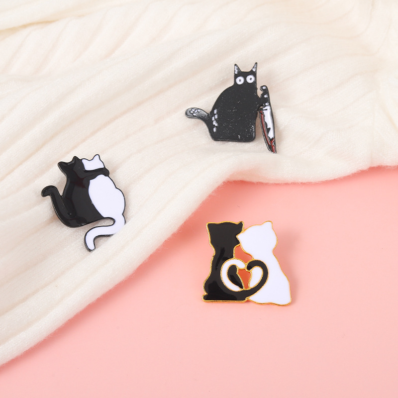 Fashion Pin puky cat Alloy Stoving Varnish Unisex Brooches display picture 4
