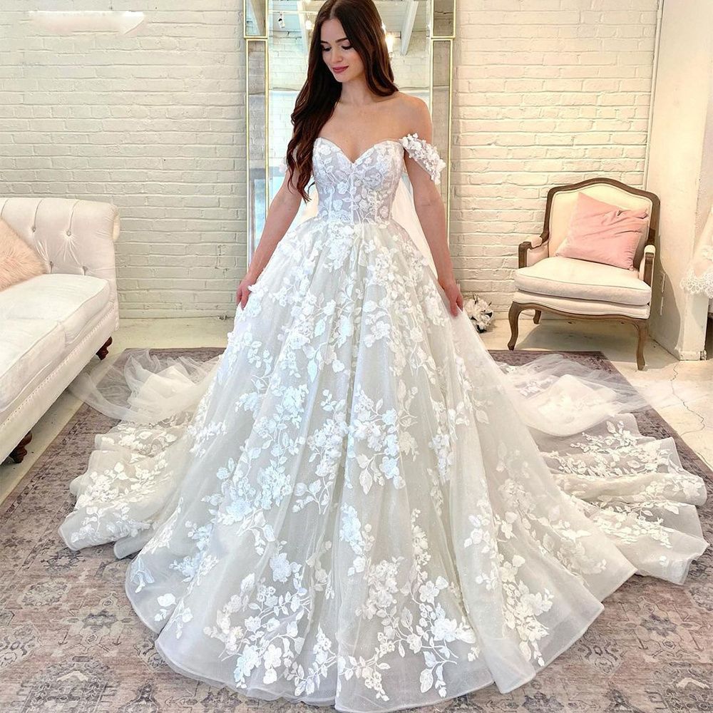 One-shoulder French Light Wedding Dress Bridal Tail Wedding Dress Simple Atmospheric High-end Elegant Main Wedding Dress Lace Gauze