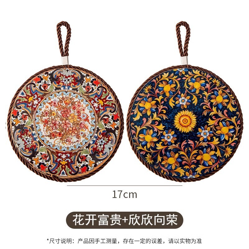 复古隔热垫耐高温砂锅防烫垫珐琅锅垫子陶瓷新中式餐桌防滑餐盘垫|undefined