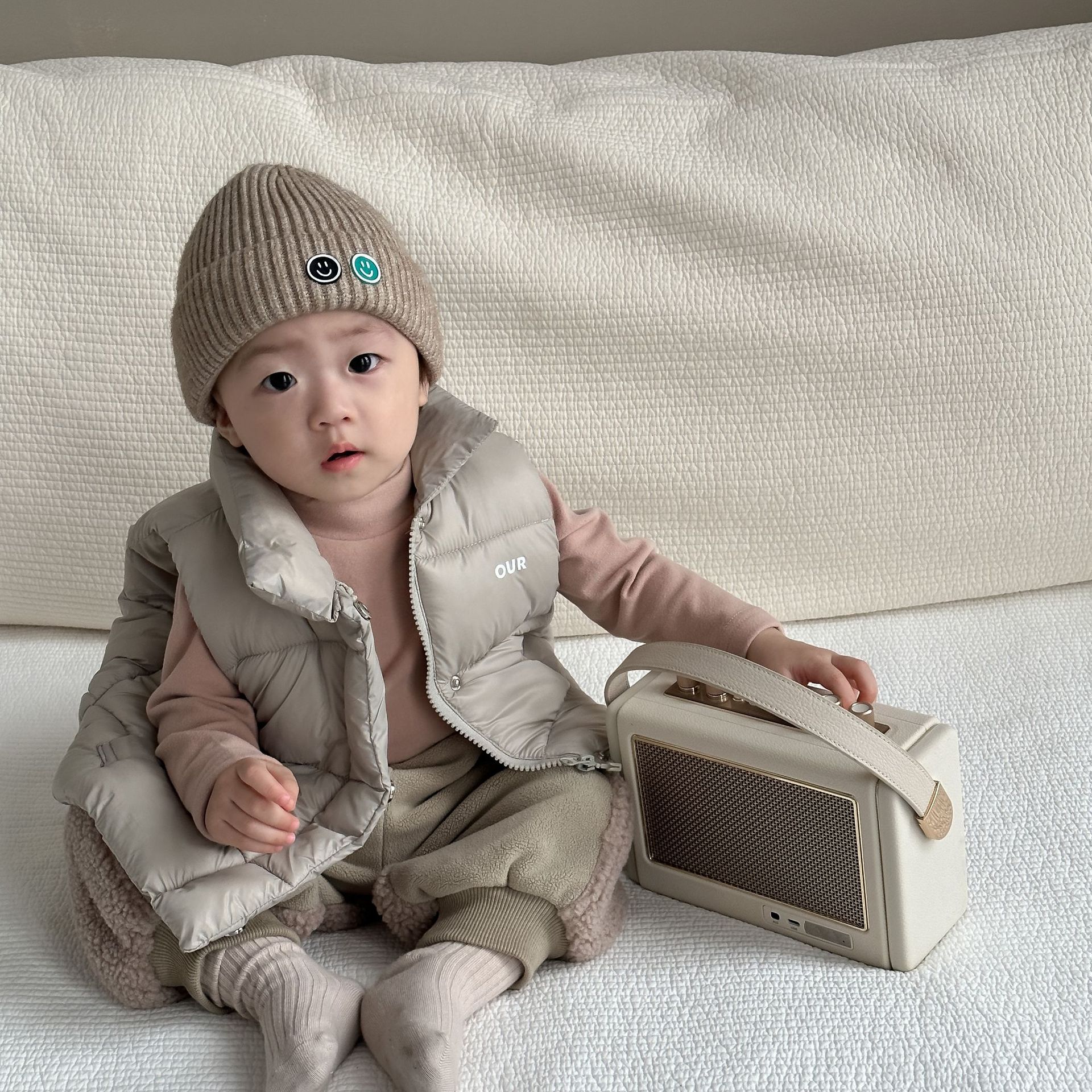 Invierno de invierno de niños, niños y niñas, bebés de algodón, abrazadera de caballo, ropa infantil coreana, chaleco cálido para bebés