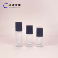 Бутылка для разлива жидкой основы 20 ml40 ml Квадратная бутылка для крема Стеклянный косметический насос для эмульсии бутылки