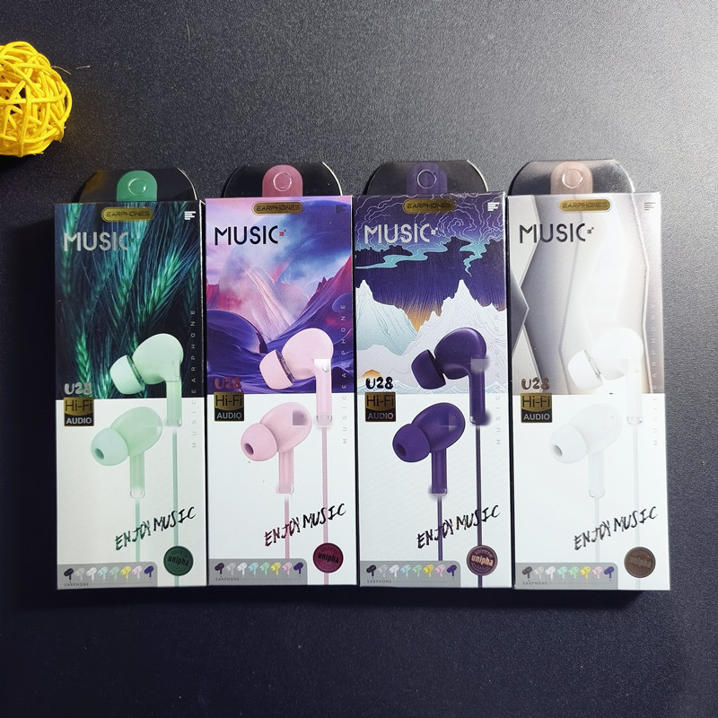 重低音有線イヤホン線制御麦音楽イヤホン付き入耳式丸穴汎用イヤホンu28包装箱付き|undefined