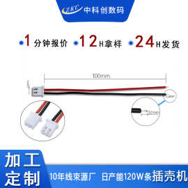 定制1.0/1.25/1.5/2.0/2.54/3.96红黑端子线 XH端子线 2P端子线束