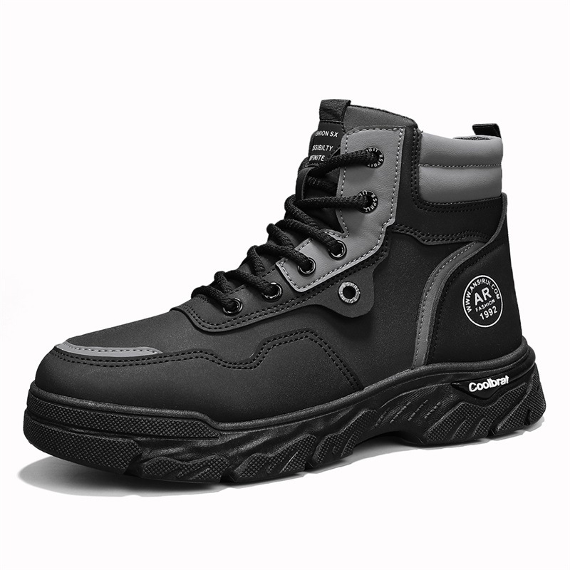 Botas Martin para hombres de verano transpirables negros zapatos casuales de protección laboral para hombres al aire libre alta 2024 nuevos zapatos de trabajo
