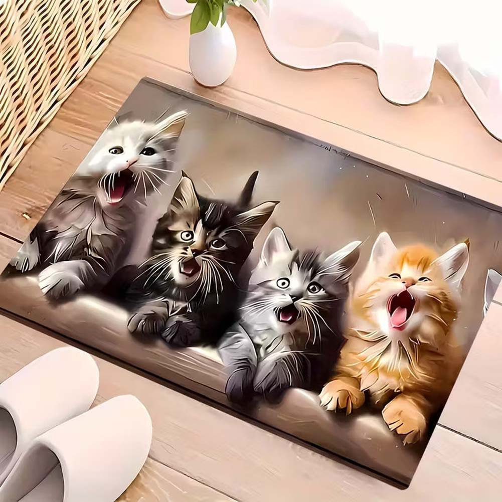 Cross-border cute pet cat decorative floor mat, bathroom absorbent skin-friendly foot mat, easy to maintain, entryway entrance mat, available for dropshipping