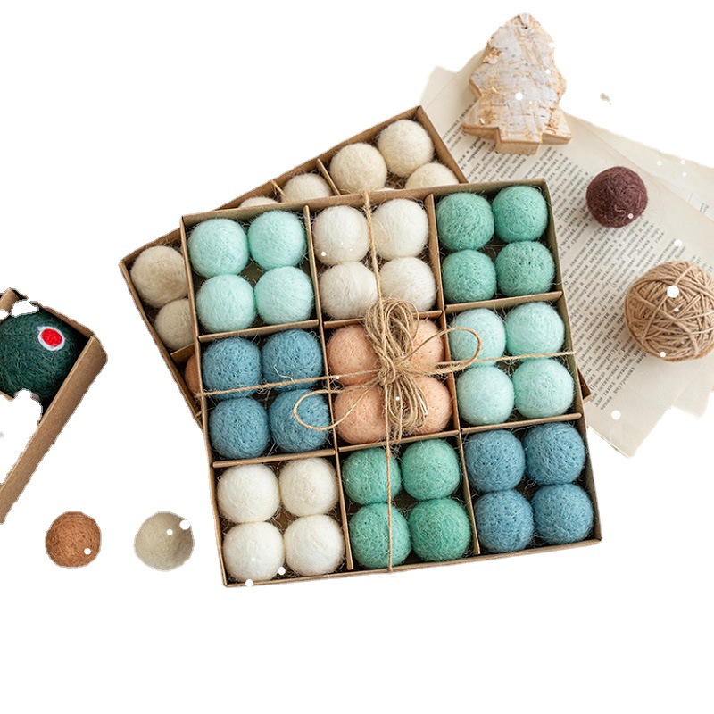 クリスマスツリー装飾クリスマスボールペンダントdiyシーン配置道具ウールフェルト雪花クリスマスペンダントボール