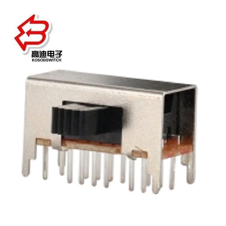 3档滑动开关双排16脚  侧面3挡拨动开关3位  三档拨动开关2.0行程