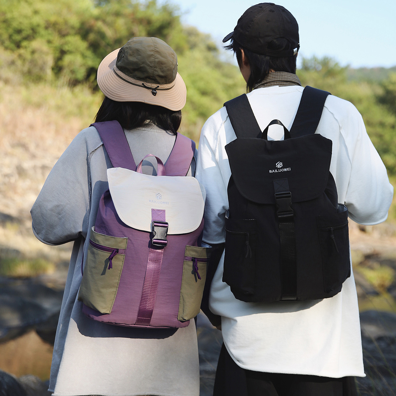 Simple Style Casual Travel Backpack New Mountain Style Outdoor Sports Hiking Mountaineering Bag Contrasting Color Lightweight Backpack