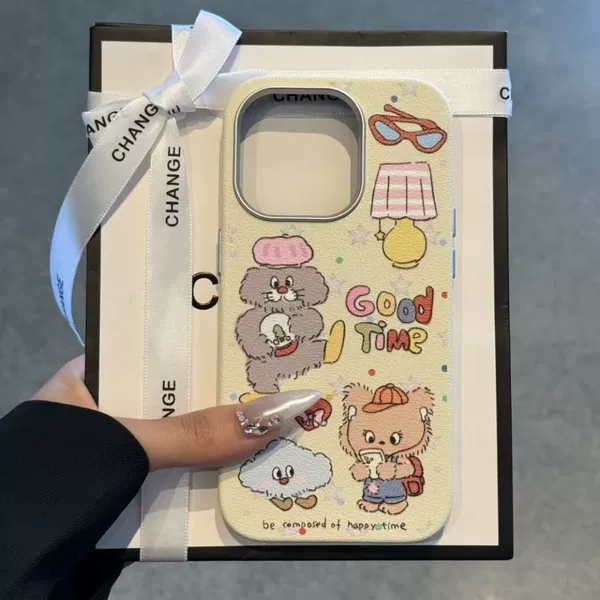 Animal illustration-electroplated frame leather texture wb2