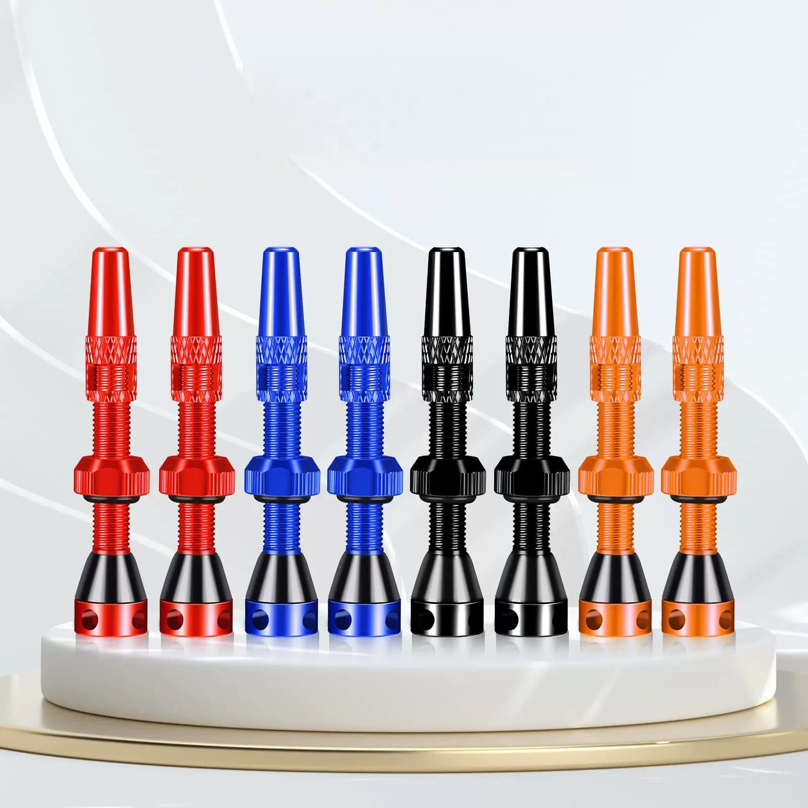 彩色铝合金自行车公路车真空胎法式气门嘴改装配件侧面带孔防倒灌