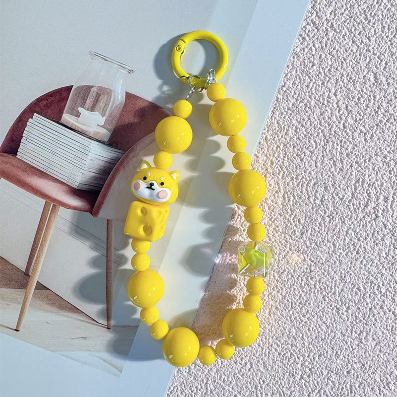 Hermoso cuentas de dibujos animados tridimensionales cadenas de teléfonos móviles chicas pequeños regalos bolsos de moda colgantes de teléfonos móviles llaveros de automóviles