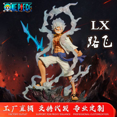 ワンピースシリーズの爆発的なハンサムなアニメの手は5段のニカのルフィのLXルフィの模型の置物を作ります。
