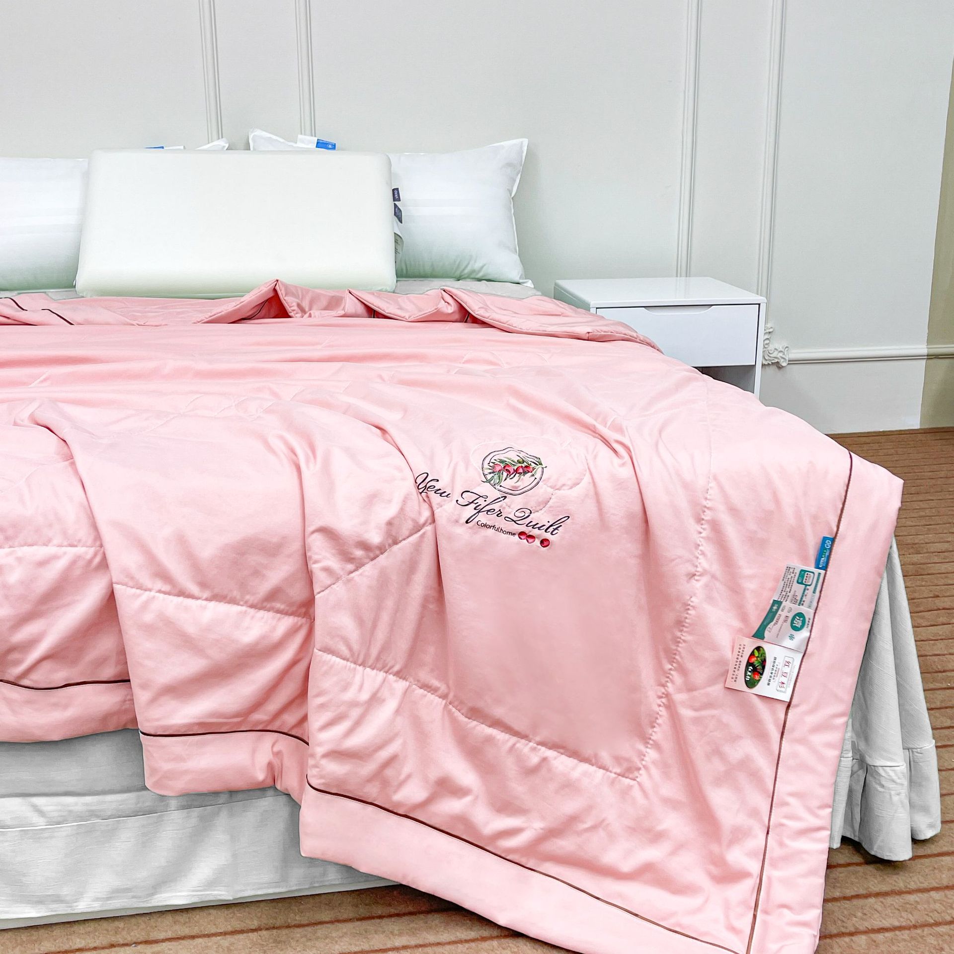 A-class cloud cotton cool-feeling silk summer cool quilt summer quilt solid color air conditioning quilt machine washable summer ice silk thin blanket wholesale