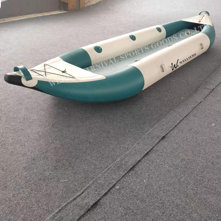Factory Customized 360cm Inflatable Kayak Brushed Bottom Pvc Double Canoe Kayak Fishing Water Sports