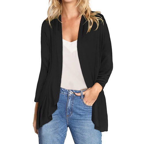 Juhe Xing European and American Style Independent Cardigan Blouse T-Seven-Point Short-Sleeve Top