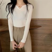 今年流行漂亮早秋打底衫低领短款内搭洋气小衫针织紧身长袖毛衣女
