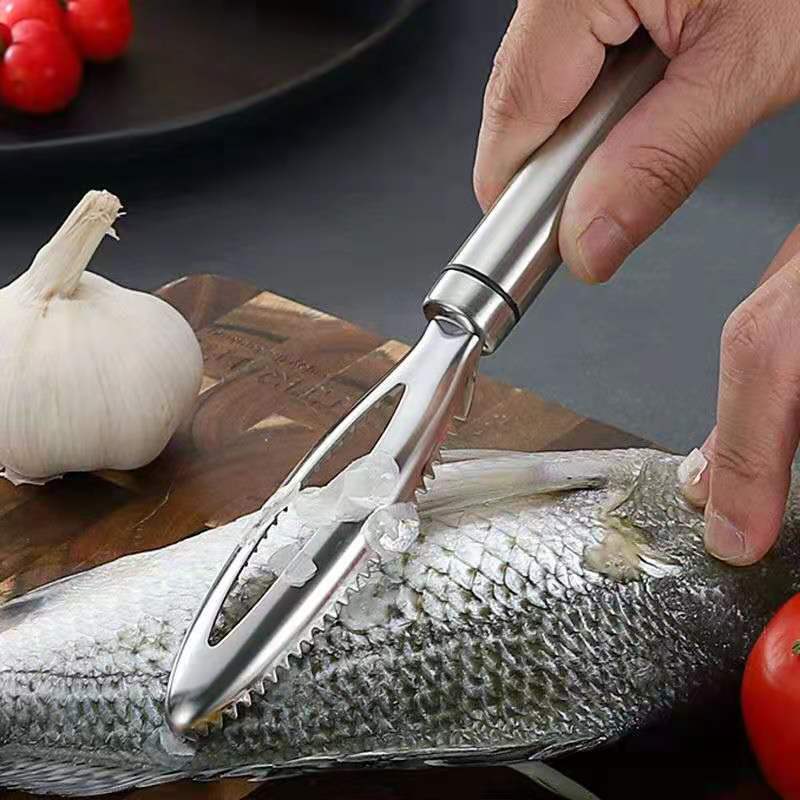 不锈钢刮鱼鳞器多功能鱼鳞刨厨房手动打鱼鳞工具刮鱼刀去鱼鳞神器|undefined