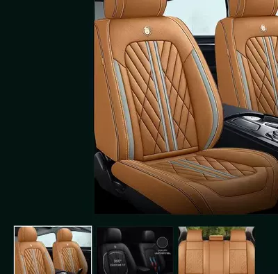 Universal seat cover | Seat Cushion Cover - orange-gray-strip-standard-edition