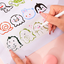 卡通可爱镂空绘画模板尺 学生创意手抄报模板镂空画彩绘动物模板