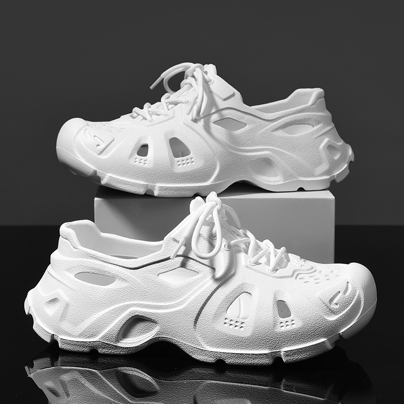 Zapatos de agujero de correa de coco para hombres y mujeres en verano, sandalias de mierda para hombres, zapatos de playa grandes