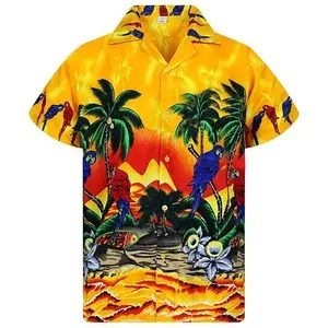 AliExpress hombres del verano Hawaiano Impresión digital camisa de solapa de manga corta Camisa de impresión 3D fuente de fábrica