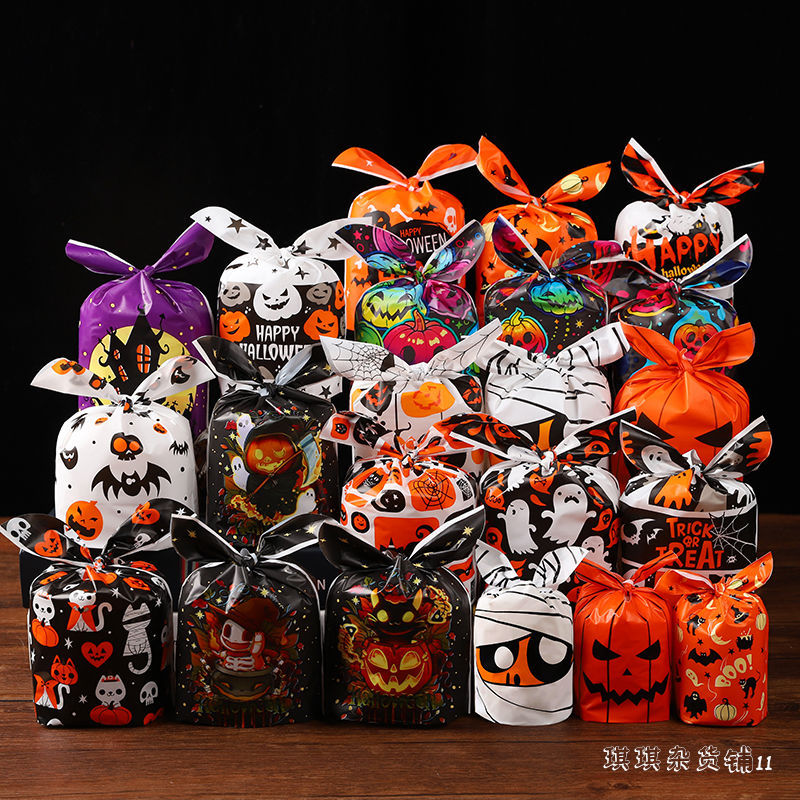 工厂直销万圣节糖果袋零食饼干包装袋讨糖小礼品袋可爱兔耳礼物袋