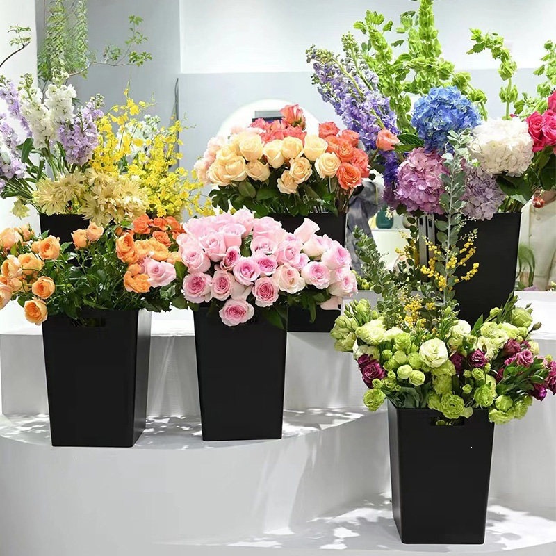 Florero Rectangular de Plástico Resistente a Caídas para Sala de Estar y Flores Secas image 1