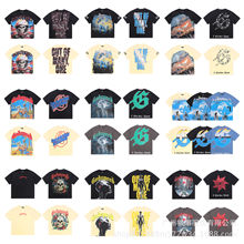 43款美式系列高清印花洗水做旧T恤高街青少年情侣休闲款T集结地