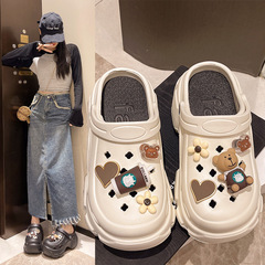 EVA網紅包洞洞鞋女 時尚透氣軟厚底涼拖 夏季外穿防滑防臭涼拖鞋