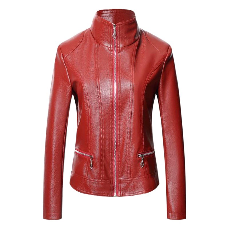 Женская среднего возраста весна-осень кожаная куртка повседневная куртка из лесной птицы Кожа фабрика прямых продаж