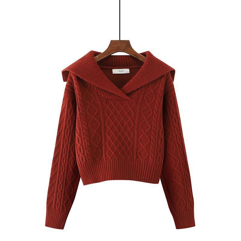 Design navy demi-season knitted sweater