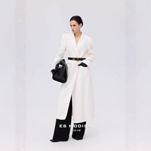 ES MODISH 冬季新品欧美时尚潮流长款双面呢羊绒大衣女（配腰带）